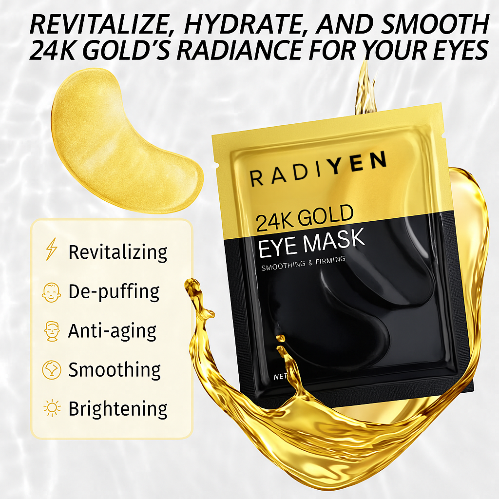 RadiYen Radiance 24k Gold Under Eye Patches for Puffy Eyes and Dark Circles